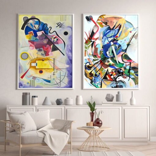 Contemporary Classic Abstract Wall Art Colorful Picture For Modern Apartment Living Room