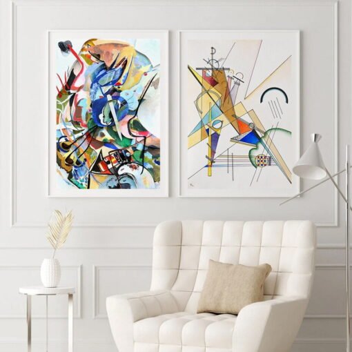 Contemporary Classic Abstract Wall Art Colorful Picture For Modern Apartment Living Room