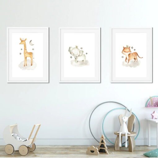 Cute Woodland Animals Nursery Wall Art Posters For Baby's Room Kid's Room Art Decor