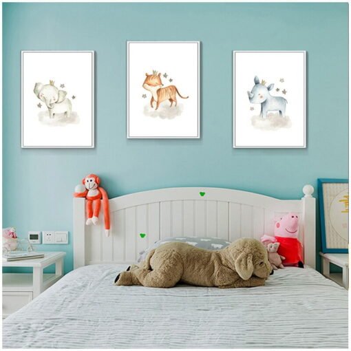 Cute Woodland Animals Nursery Wall Art Posters For Baby's Room Kid's Room Art Decor