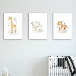 Cute Woodland Animals Nursery Wall Art Posters For Baby's Room Kid's Room Art Decor