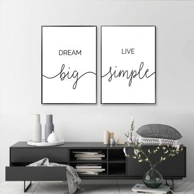 Daily Inspiration Posters Black White Minimalist Wall Art For Bedroom Home Office Decor