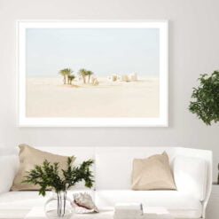 Desert Oasis Landscape Wall Art Fine Art Canvas Print Picture For Bohemian Living Room Decor