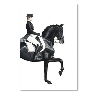 Dressage Horse Rider Equestrian Wall Art Fine Canvas Print For Modern Living Room Decor