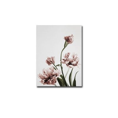 Elegant Pink Green Floral Wall Art Minimalist Botanical Pictures For Luxury Living Room Art Decor