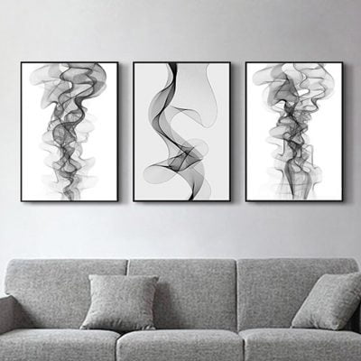 Flowing Dynamic Vapor Waveforms Minimalist Abstract Wall Art For Modern Interior Decor