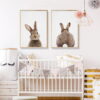 Fluffy Cute Bunny Rabbit Nursery Wall Art Poster For Kid's Room Baby's Room Art Decor