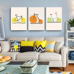 Fruit Bikes Kitchen Wall Art Delightful Orange Lemon Lime Posters For Kitchen Living Room Decor