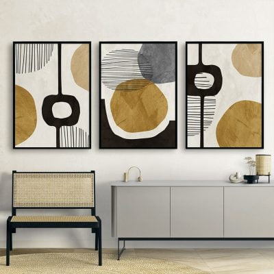 Geometric Line Compositions Modern Abstract Nordic Wall Art Living Room Dining Room Art Decor