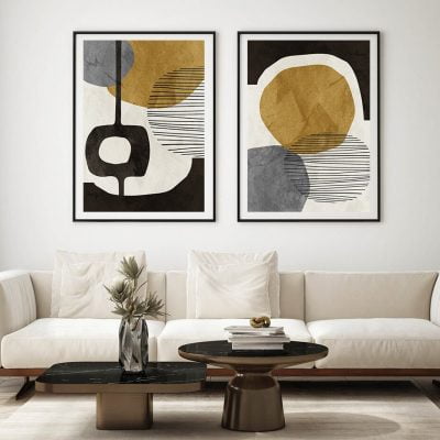 Geometric Line Compositions Modern Abstract Nordic Wall Art Living Room Dining Room Art Decor