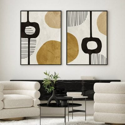 Geometric Line Compositions Modern Abstract Nordic Wall Art Living Room Dining Room Art Decor