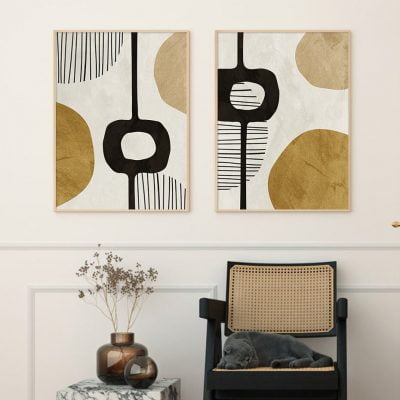 Geometric Line Compositions Modern Abstract Nordic Wall Art Living Room Dining Room Art Decor