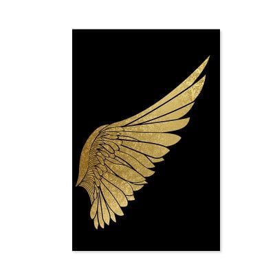 Golden Wings Wall Art Modern Chic Fashion Pictures For Luxury Living Room Wall Decor