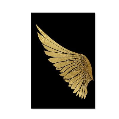 Golden Wings Wall Art Modern Chic Fashion Pictures For Luxury Living Room Wall Decor