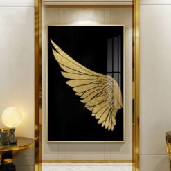 Golden Wings Wall Art Modern Chic Fashion Pictures For Luxury Living Room Wall Decor