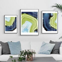 Green Blue Ice Marble Wall Art Abstract Pictures For Modern Living Room Home Art Decor