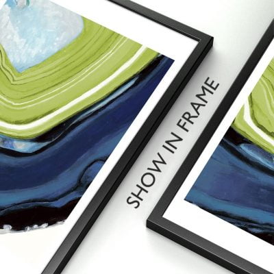 Green Blue Ice Marble Wall Art Abstract Pictures For Modern Living Room Home Art Decor