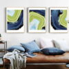 Green Blue Ice Marble Wall Art Abstract Pictures For Modern Living Room Home Art Decor
