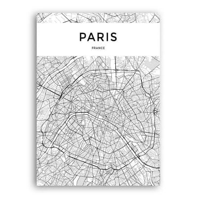 London Paris New York City Maps Wall Art Black White Fashionable Pictures For Home Office