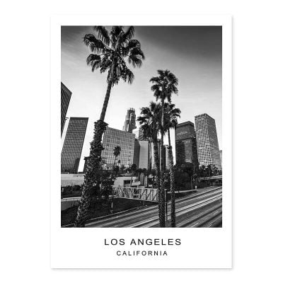 Los Angeles City Map Wall Art Black White California Posters For Living Room Home Office Decor