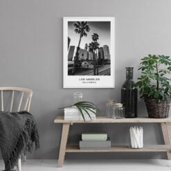 Los Angeles City Map Wall Art Black White California Posters For Living Room Home Office Decor