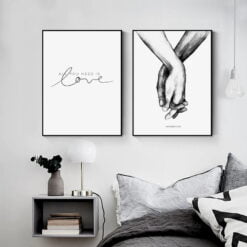 Me And You Romantic Lovers Wall Art Black White Pictures For Couples Bedroom Decor