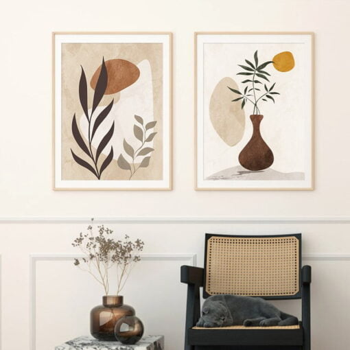 Mid Century Abstract Still Life Wall Art Contemporary Pictures For Modern Living Room