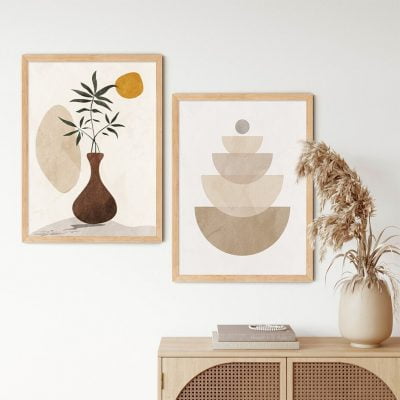 Mid Century Abstract Still Life Wall Art Contemporary Pictures For Modern Living Room