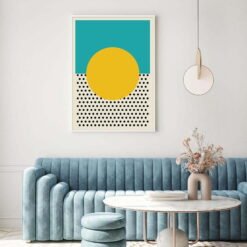 Mid Century Design Solid Color Block Dot Wall Art Pictures For Modern Interior Wall Decor