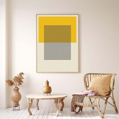 Mid Century Design Solid Color Block Dot Wall Art Pictures For Modern Interior Wall Decor