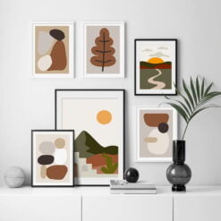 Minimalist Abstract Nordic Landscape Wall Art Neutral Color Pictures For Living Room Decor
