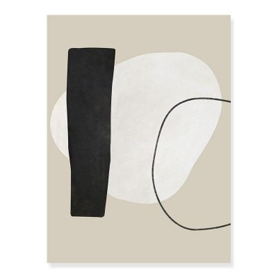 Minimalist Black White Beige Abstract Wall Art Pictures For Modern Apartment Living Room