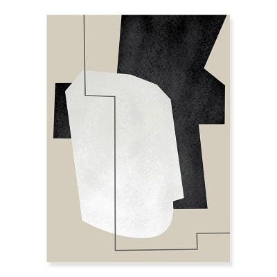 Minimalist Black White Beige Abstract Wall Art Pictures For Modern Apartment Living Room