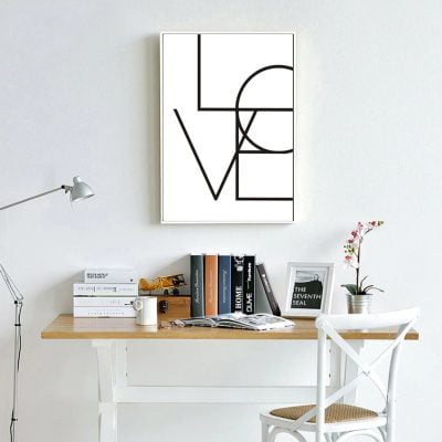 Minimalist Black White Inspirational Love Life Quotes Poster Fine Art Canvas Prints Wall Art Decor