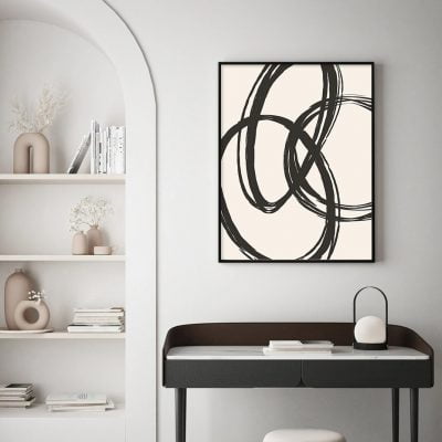 Minimalist Flowing Geometry Wall Art Fine Art Canvas Prints For Modern Living Room