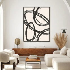 Minimalist Flowing Geometry Wall Art Fine Art Canvas Prints For Modern Living Room