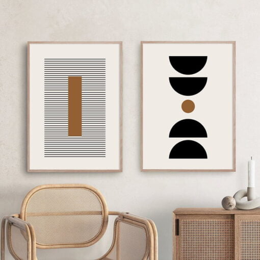 Minimalist Geometric Compositions Modern Abstract Wall Art For Bedroom