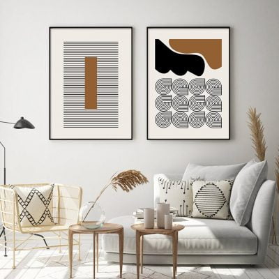 Minimalist Geometric Compositions Modern Abstract Wall Art For Bedroom