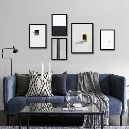 Minimalist Modern Abstract Architectural Wall Art Pictures For Living Room Home Office Decor