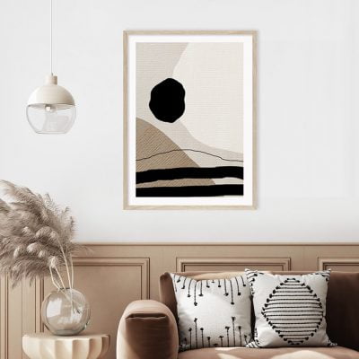 Minimalist Neutral Color Geomorphic Nordic Wall Art Fine Art Canvas Prints For Living Room