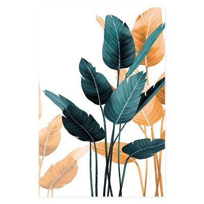 Minimalist Nordic Tropical Botanical Wall Art Green Leaves Posters For Modern Interior Decor