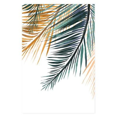 Minimalist Nordic Tropical Botanical Wall Art Green Leaves Posters For Modern Interior Decor