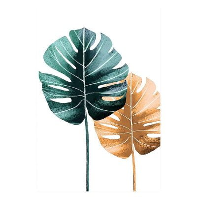 Minimalist Nordic Tropical Botanical Wall Art Green Leaves Posters For Modern Interior Decor