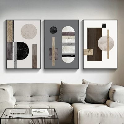 Modern Abstract Architectural Textural Wall Art For Luxury Loft Living Room Home Office Decor