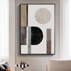 Modern Abstract Architectural Textural Wall Art For Luxury Loft Living Room Home Office Decor