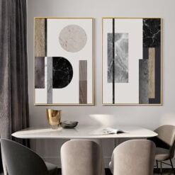 Modern Abstract Architectural Textural Wall Art For Luxury Loft Living Room Home Office Decor