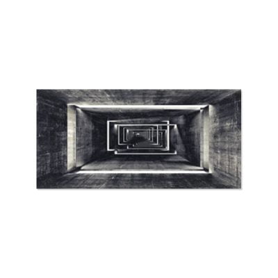 Modern Abstract Architectural Tunnel Vision Black White Wall Art For Home Office Interiors