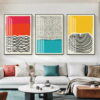 Modern Abstract Big Color Block Wall Art Pictures For Living Room Home Office Interior Design