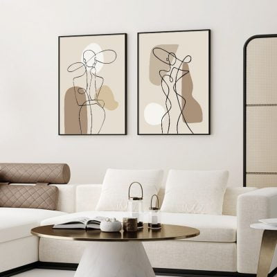 Modern Abstract Body Lines Fashion Wall Art For Bedroom Living Room Salon Art Decor