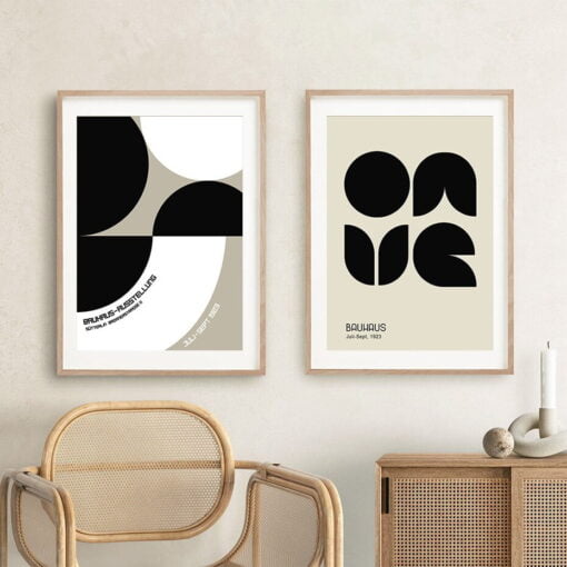 Modern Abstract Classic Bauhaus Exhibition Poster Wall Art Pictures For Home Office Decor